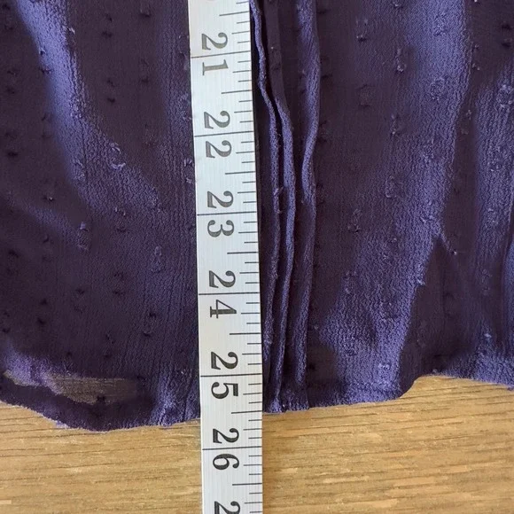 Sundance Silk Chiffon‎ Swiss Dot Pintuck Lace Top-Long Sleeve-Navy-Size Small - Picture 5 of 12